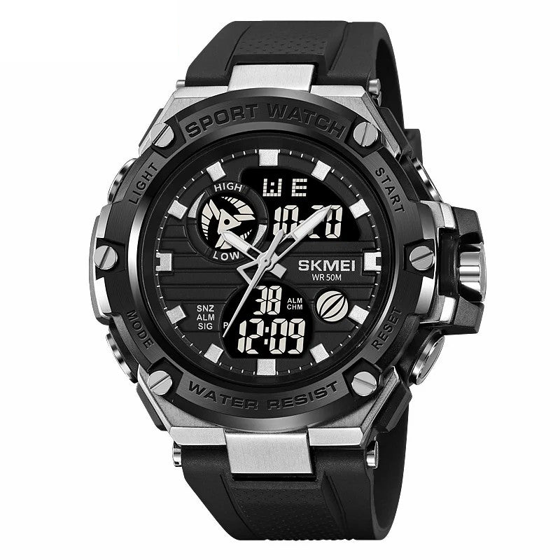 SKMEI 2119 Business Casual Outdoor Sport Watch TPU Strap Multifunction Electronic Watch - Black