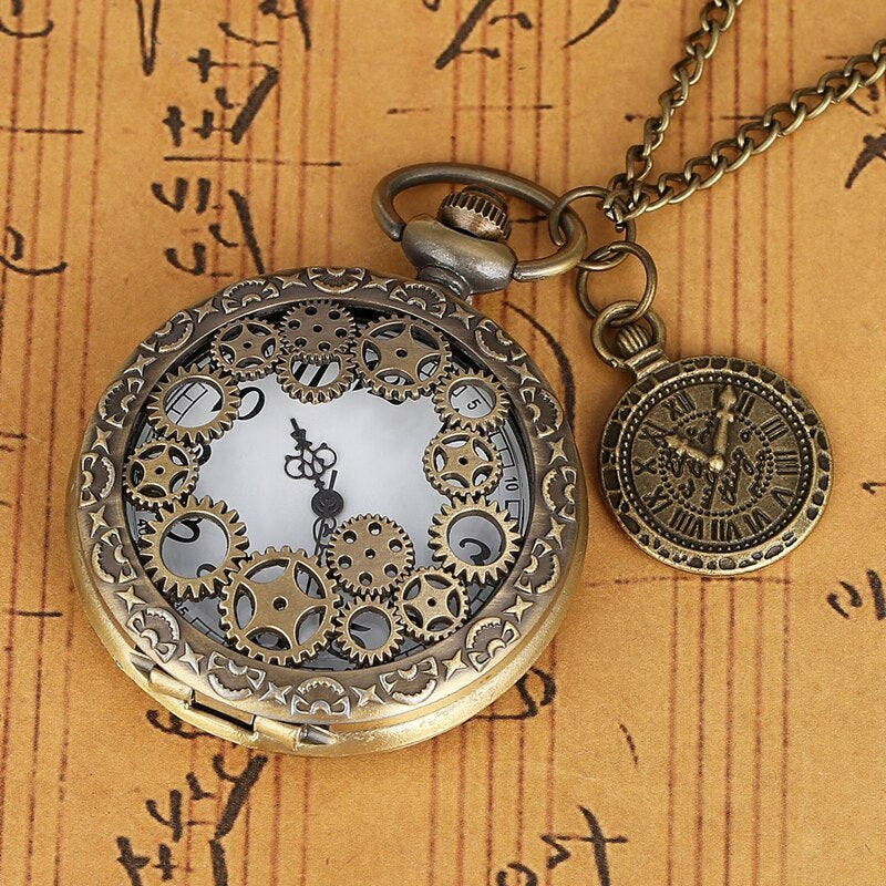 Large Pocket Watch with Roman Dial Accessories Fine Chain