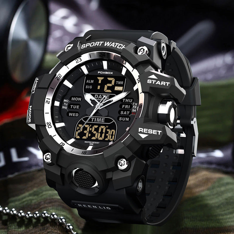 Luminous Waterproof Multifunctional Fashion Double Display Electronic Watch