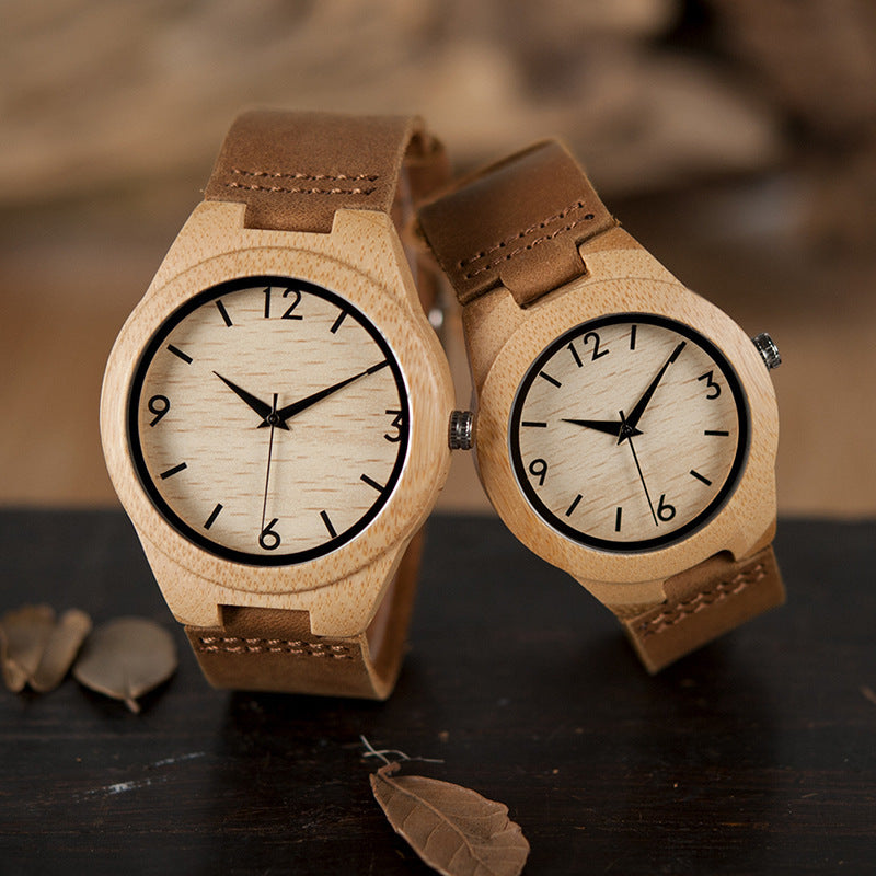 Reloj de madera para parejas de bambú