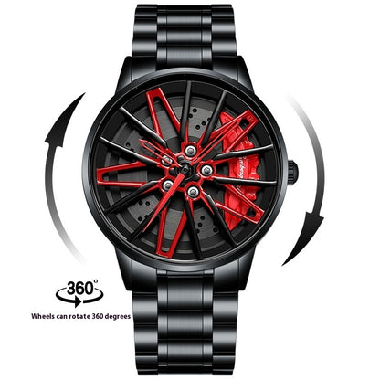 Reloj de cuarzo forjado para hombre con diseño de coche Kini hueco tridimensional