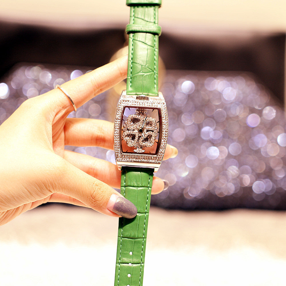 Ladies Fashion Waterproof Flower Diamond Watch