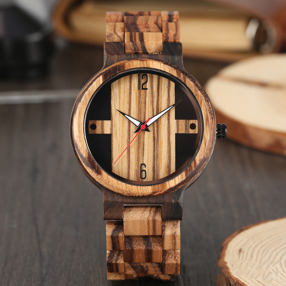 Reloj de cuarzo de madera de estilo nuevo y moderno para hombre