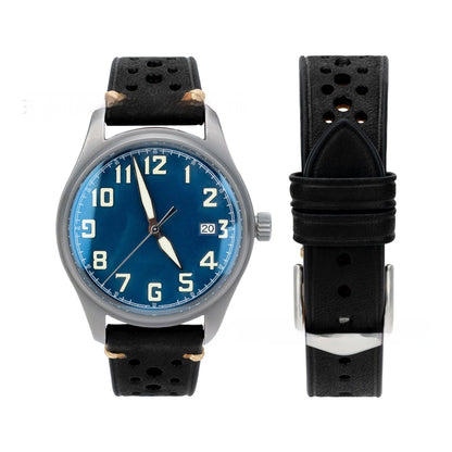 20mm Watch First Layer Cow Leather Watch Strap Retro Comfort