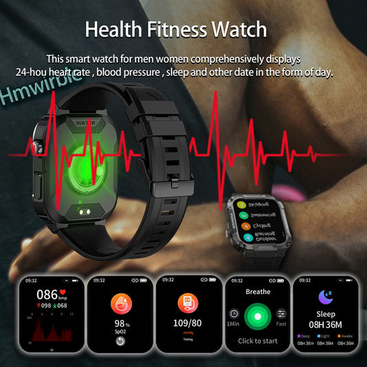 Reloj inteligente MK66 con pantalla táctil completa, presión arterial, oxígeno en sangre