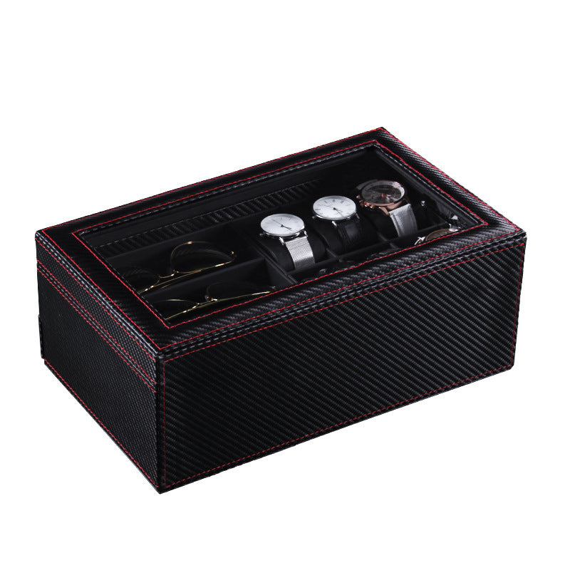 Leather 6-digit watch box