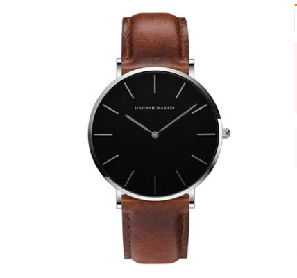 Reloj de cuarzo sencillo resistente al agua.
