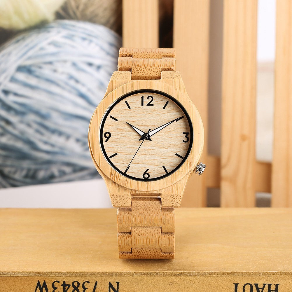 Reloj de cuarzo de madera de estilo nuevo y moderno para hombre