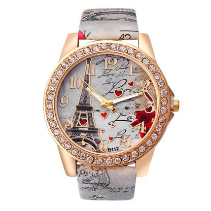 Nuevo reloj de cuarzo vintage de la Torre Eiffel de París para mujer, reloj de pulsera informal para mujeres, niñas y estudiantes