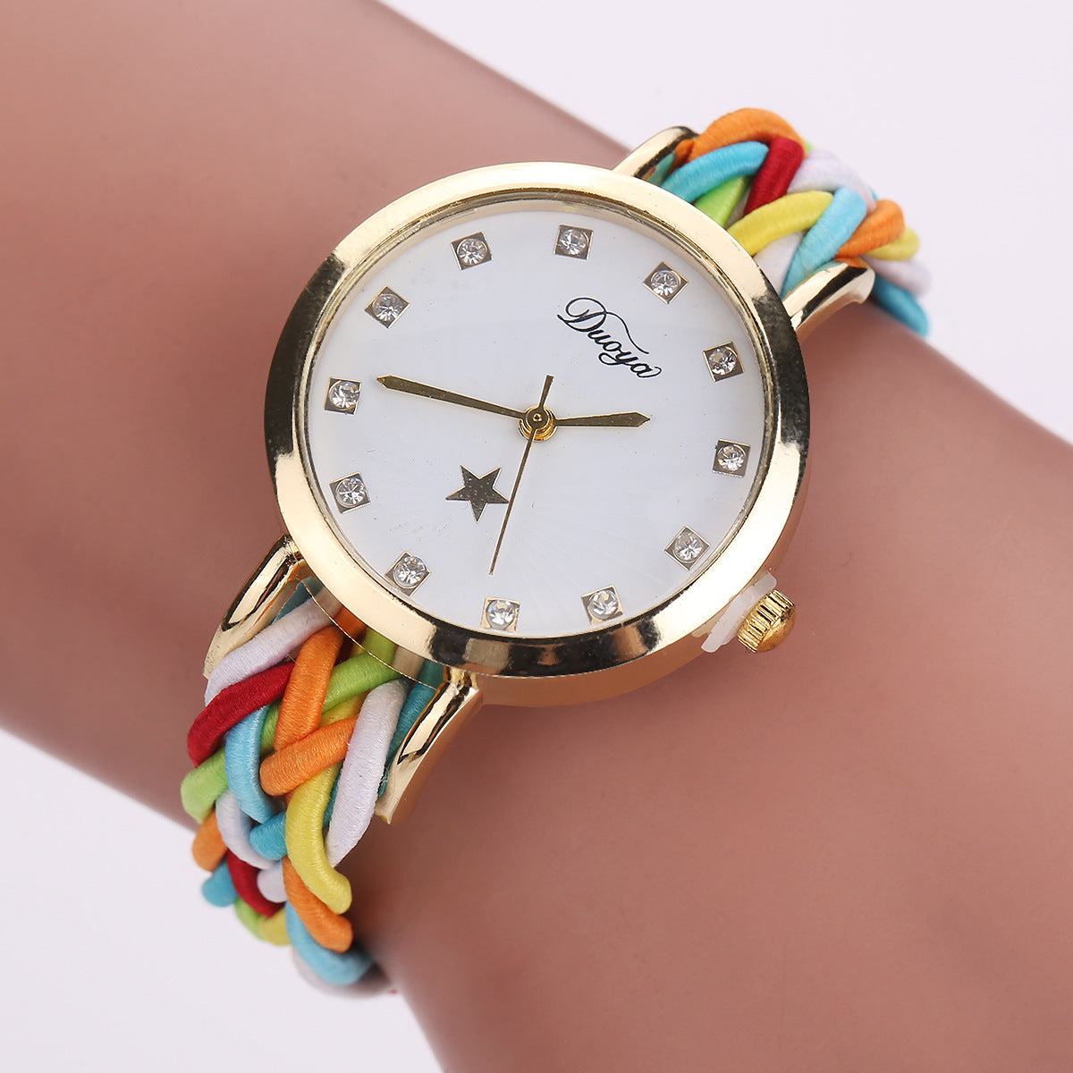 Reloj de pulsera de PU para mujer con cuerda trenzada Reloj para mujer