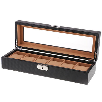 6 compartment watch storage box