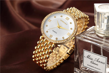 Diamond ladies quartz watch