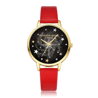 Conjunto combinado de pulsera y reloj para mujer con diseño de cielo estrellado