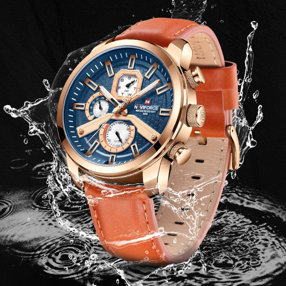 Reloj de moda luminoso resistente al agua con aguja luminosa y esfera grande para hombre