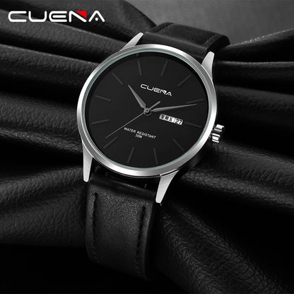 Reloj de cuarzo CUENA, reloj sencillo con correa resistente al agua, reloj con correa para hombre, reloj de cuarzo