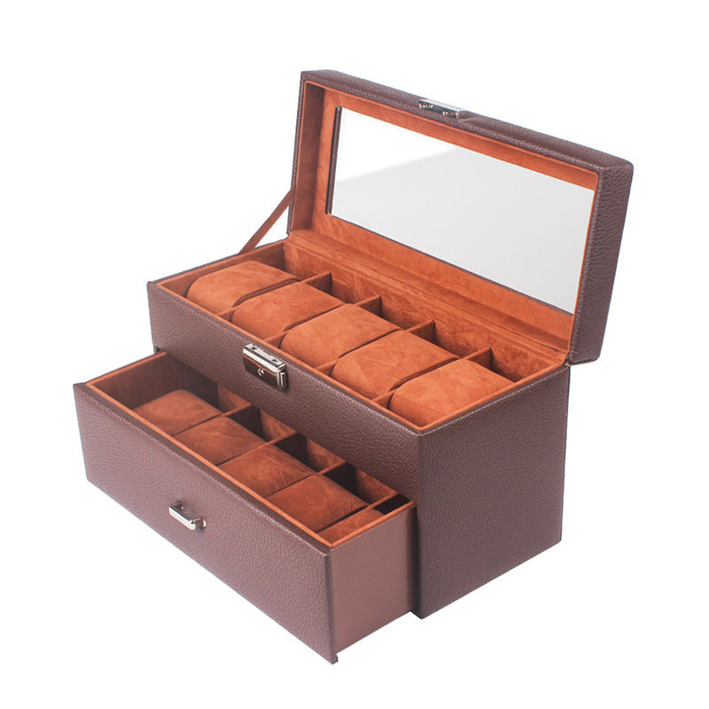 Watch Display Box Classic Black Brown Two Color Watch Box