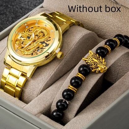 Conjunto de pulsera y reloj ultrafino para hombre