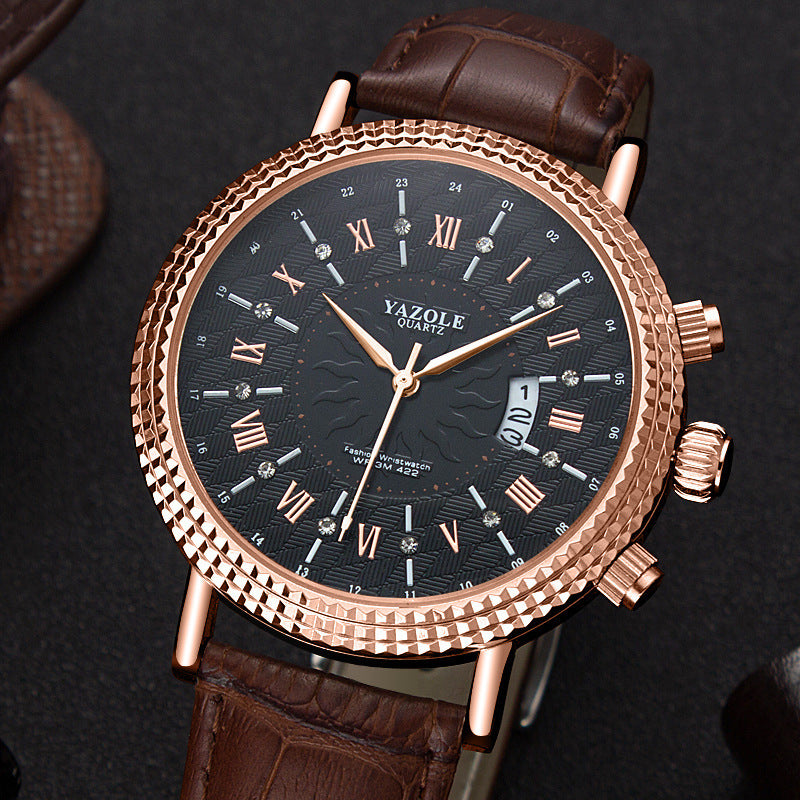 Reloj calendario para hombre, reloj de cuarzo, reloj de negocios, informal, de moda, de comercio exterior