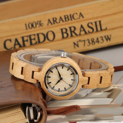 New women's all bamboo and wood watch