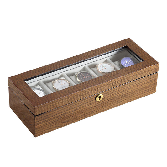 Glass Watch High-end Men's Simple Wooden Storage Box