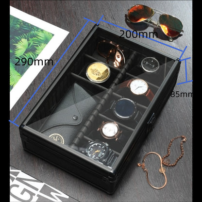 Movable Aluminum Alloy Transparent Display Watch Box With Partition