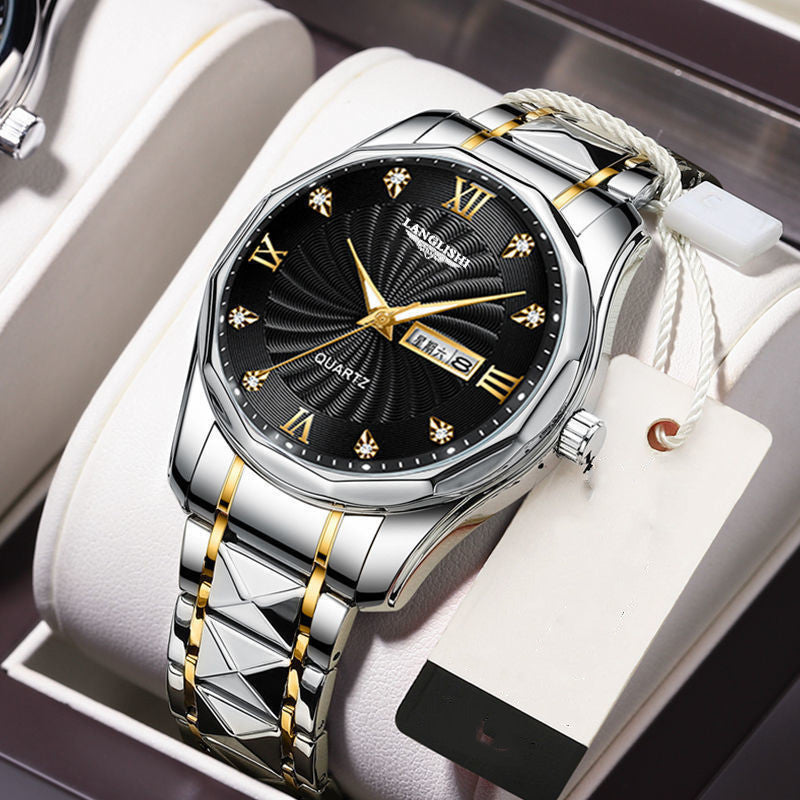 Nuevo reloj de moda para hombre, resistente al agua, de acero de tungsteno de alta calidad