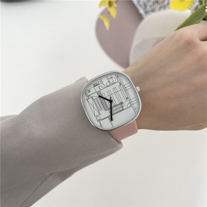 Reloj de mujer Leisure Milk Sugar Square