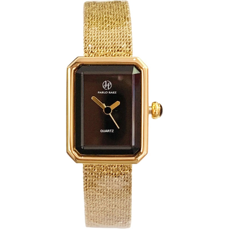 Square Dial Mesh With Delicate Quartz Watch Waterproof