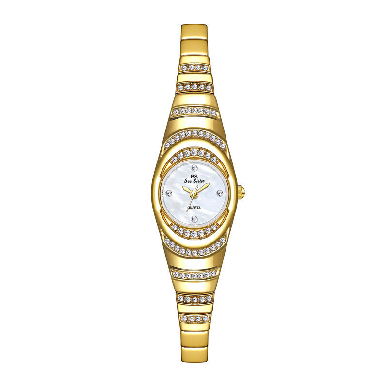 Reloj de pulsera dorado para mujer, reloj de pulsera con diamantes, relojes de pulsera de moda para mujer, reloj de diamantes completo para mujer