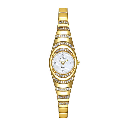 Reloj de pulsera dorado para mujer, reloj de pulsera con diamantes, relojes de pulsera de moda para mujer, reloj de diamantes completo para mujer