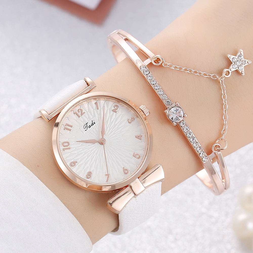 Reloj para mujer, nuevo conjunto de relojes, moda, producto de drenaje literal, conjunto de pulsera, reloj