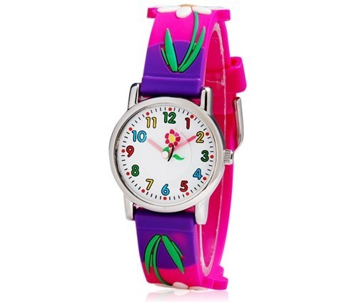 Reloj de silicona con dibujos animados para niños.