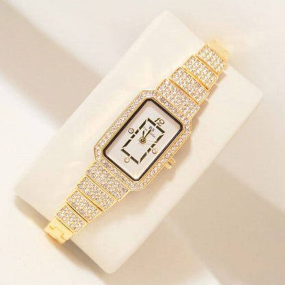 Reloj de cuarzo para mujer con diamantes completos