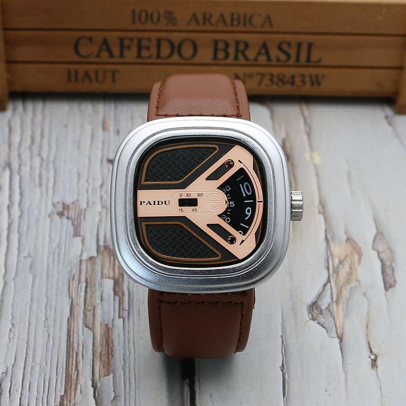 Reloj de moda para hombre con correa de cuero que combina con todo Reloj de cuarzo