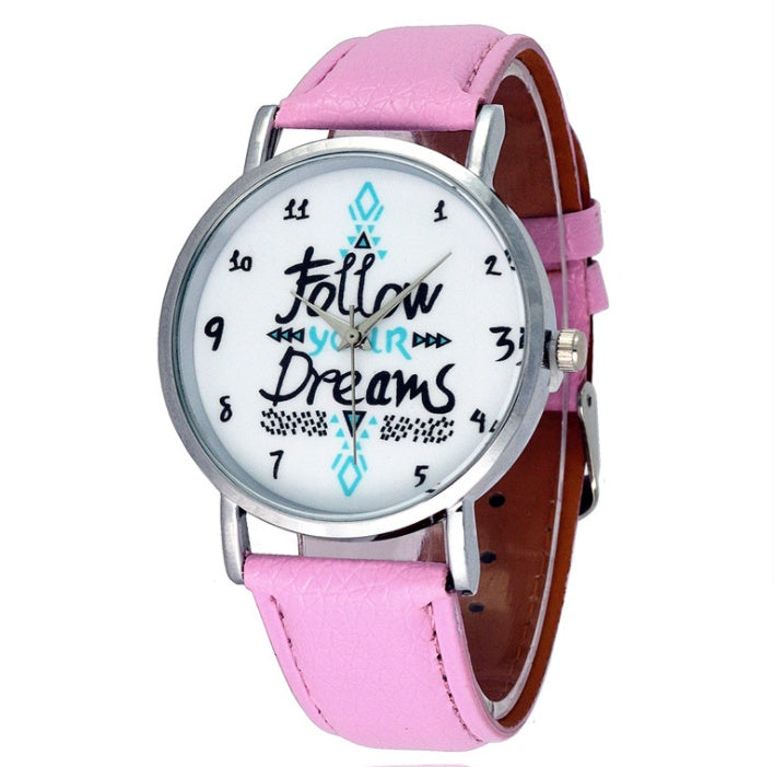 Korean version of the English pattern watch fashion ladies belt watch quartz watch