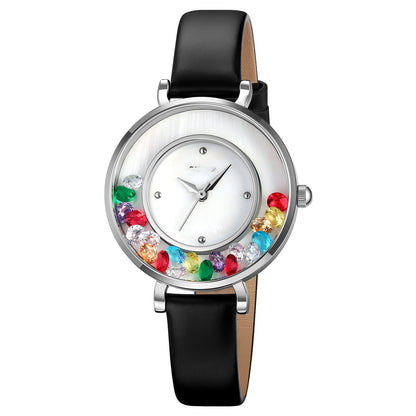 Elegante reloj de mujer con bola de piedras preciosas