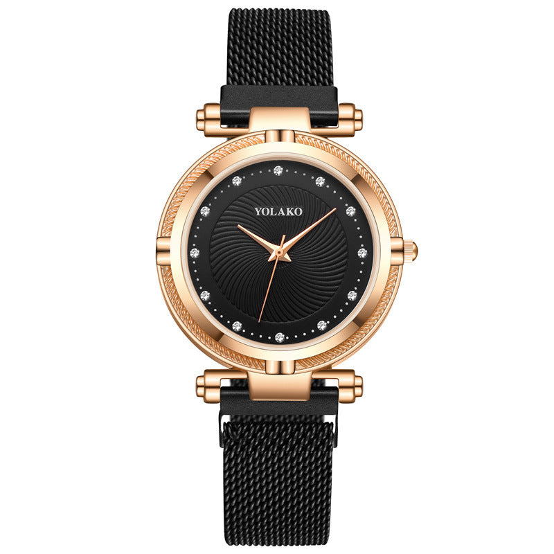 Reloj de pulsera con imán para mujer, moderno y con diamantes