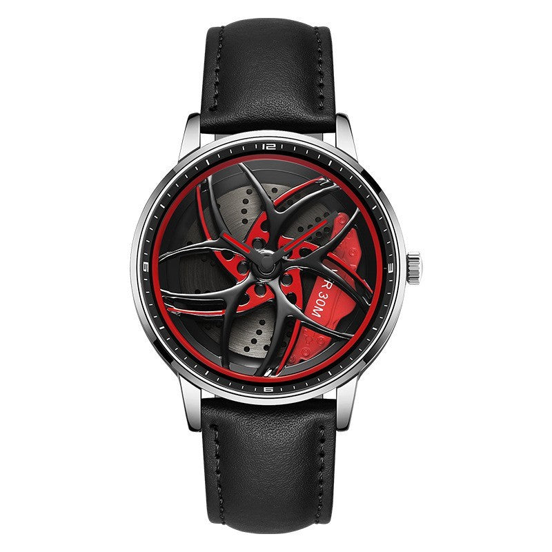 Reloj de cuarzo giratorio con cinturón serie Wheel para hombre