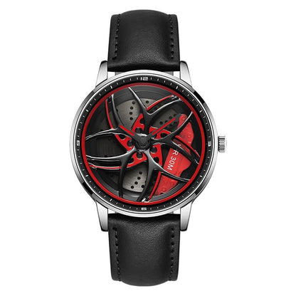 Reloj de cuarzo giratorio con cinturón serie Wheel para hombre