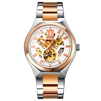 Moment Beauty Fashion Automatic Mechanical Watch Waterproof Hollow Through Bottom