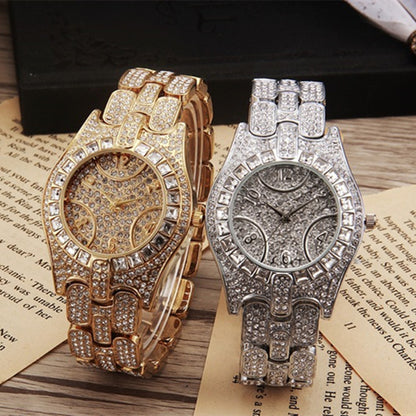 Men's Fashion Diamond Inlaid Waterproof Casual Quartz Watch