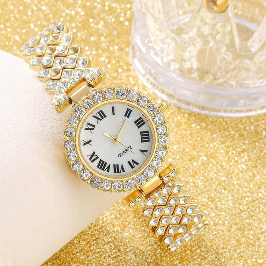 Reloj de moda para mujer, regalo, reloj de cuarzo versátil de alta calidad y lleno de diamantes