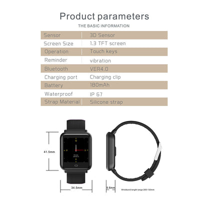 Q9 スマートウォッチ IP67 心拍数 Bluetooth フィットネス スマートウォッチ