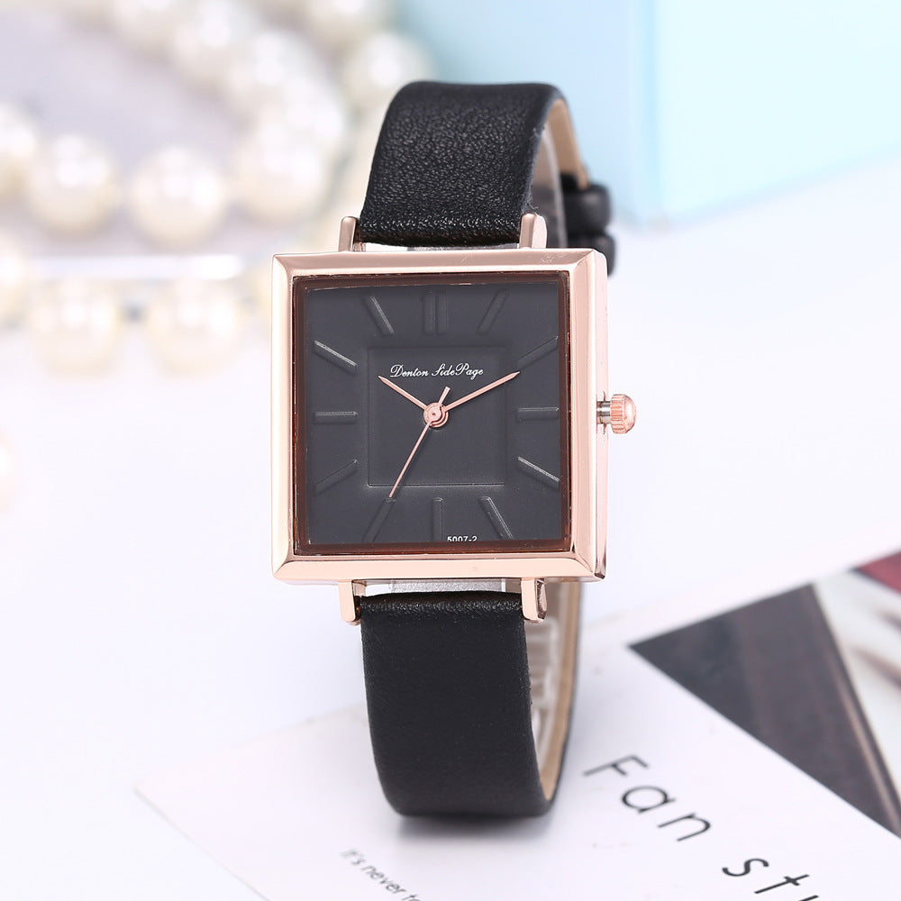 Reloj de cuarzo clásico de moda cuadrado para mujer