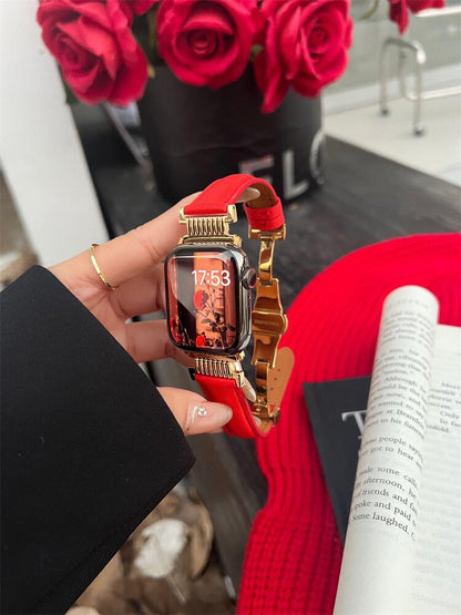 Pulsera De Cuero Año Nuevo Chica Roja