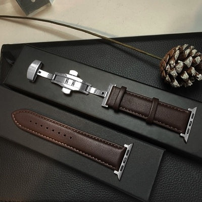 Leather Same Line Bow Buckle Premium Business Watchband