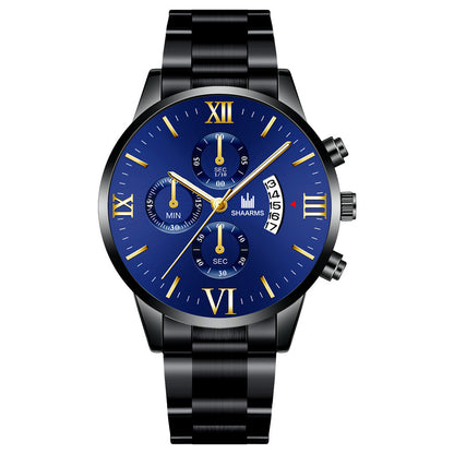 Reloj de acero con correa para hombre de negocios