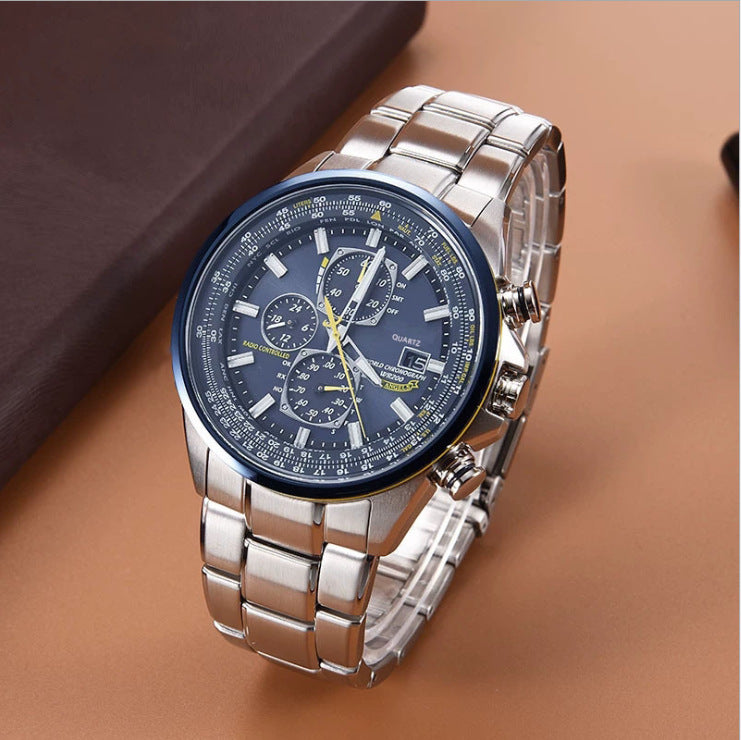 Iron Six-Hand City Steel Belt Quartz Watch