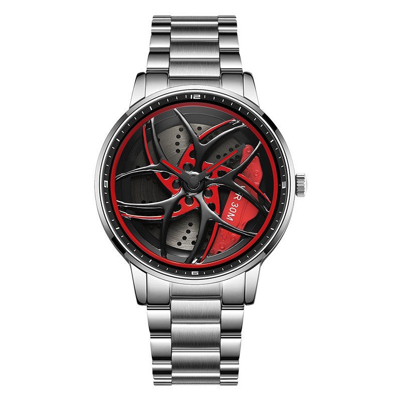 Reloj de cuarzo giratorio con cinturón serie Wheel para hombre