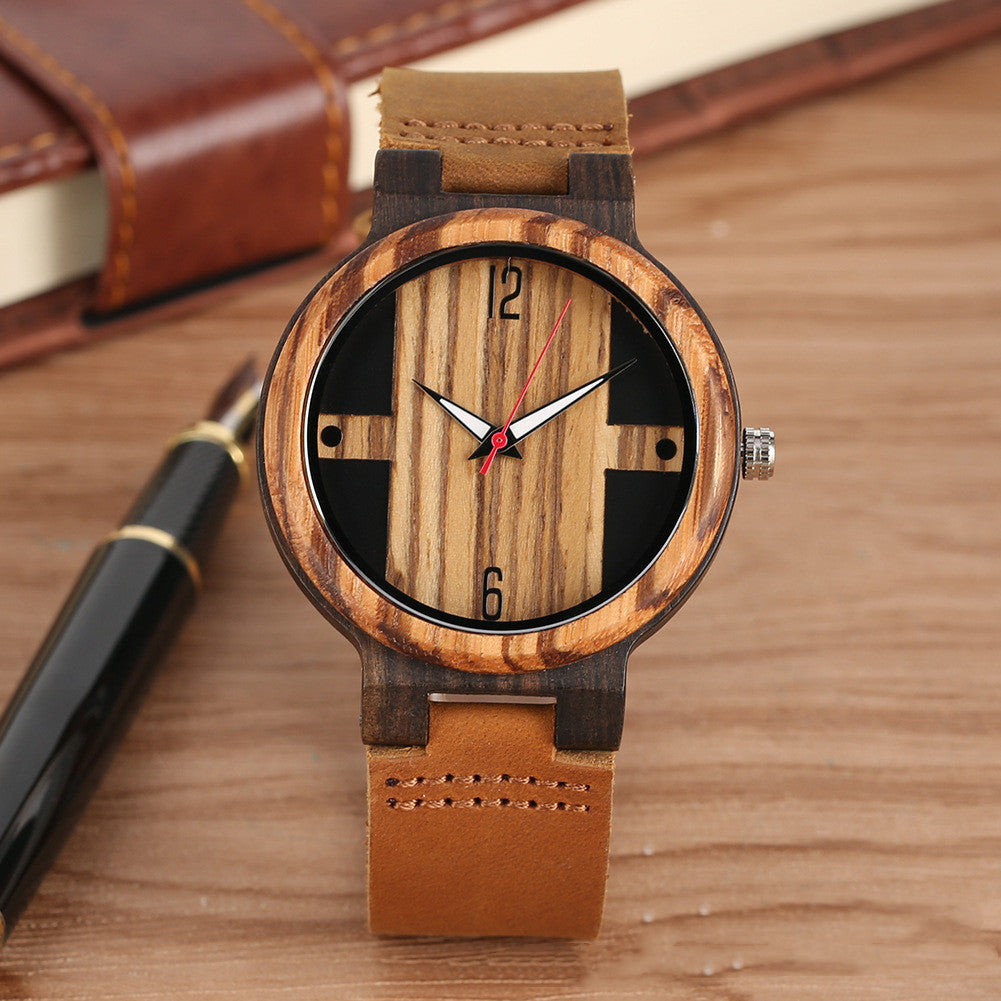 Reloj de cuarzo de madera de estilo nuevo y moderno para hombre